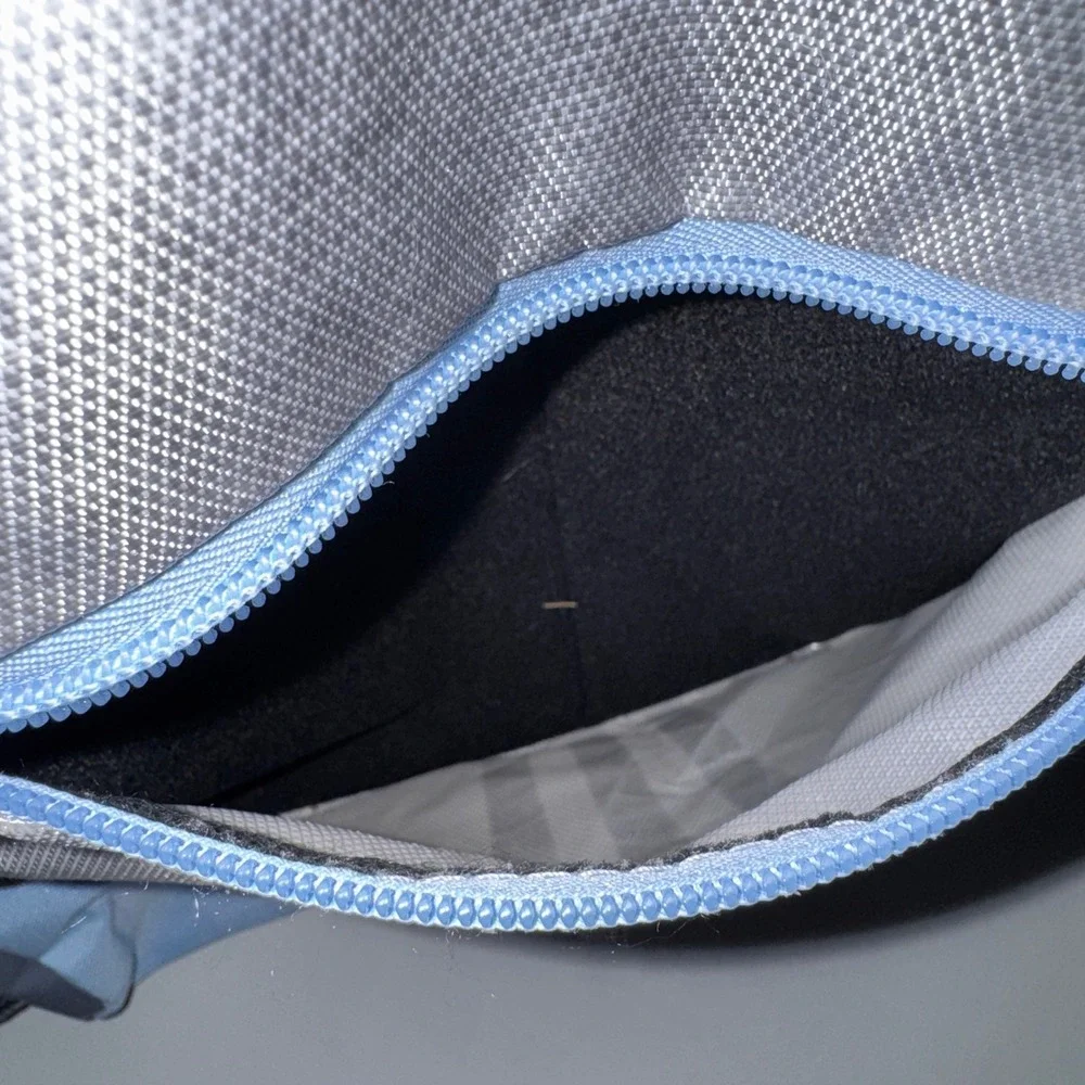 Adidas Alliance Drawstring Backpack Silver Blue OS Three Stripe Cinch Bag